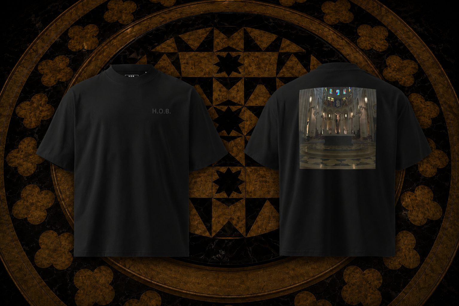 H.O.B Madrid tee in black